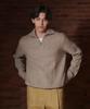 PRODESHIRT Irish Donegal Half-Zip Knit (Rose Beige)
