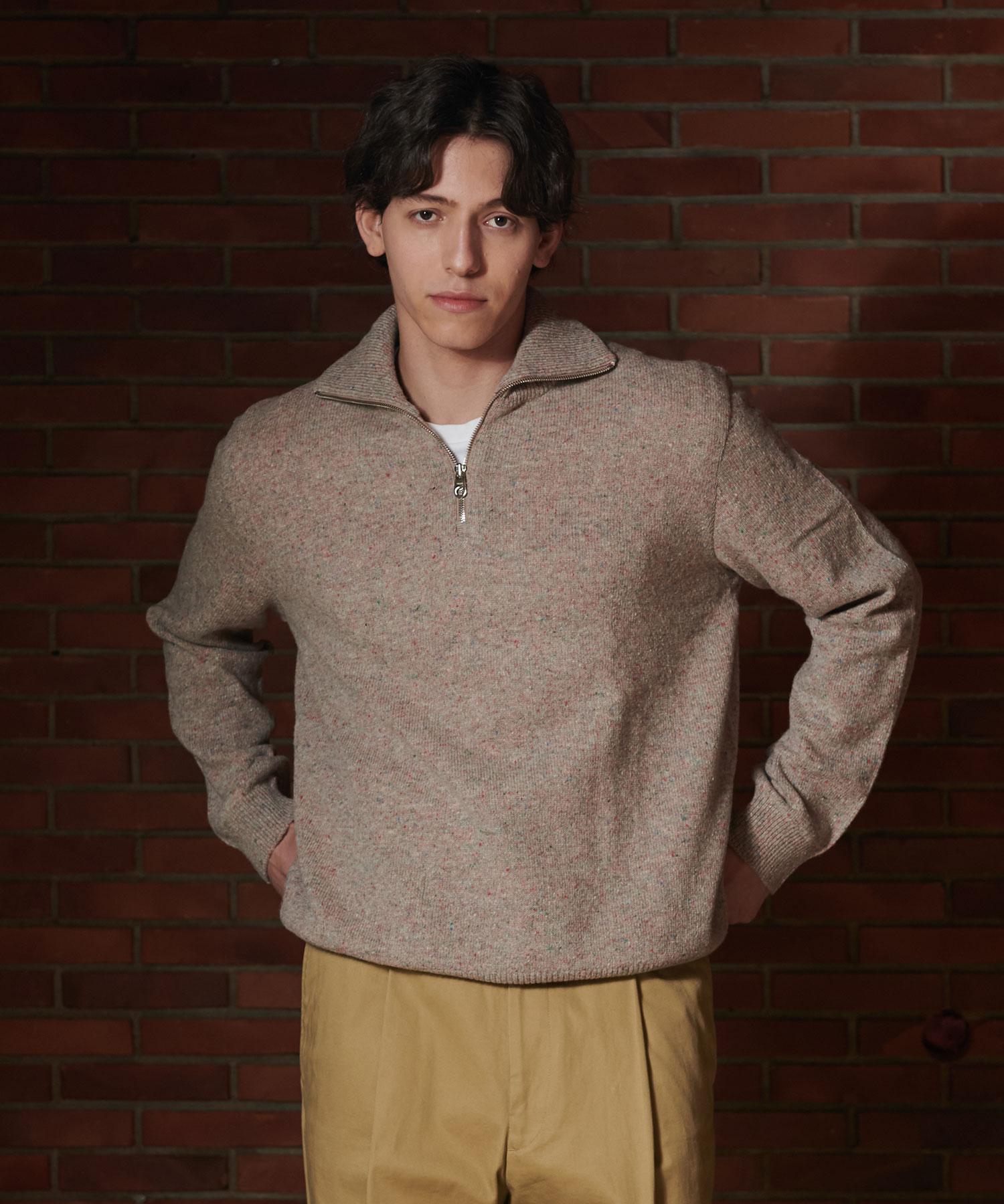 Prod Shirt Irish Donegal Half-Zip Knit (Rose Beige) Beige/L(50)