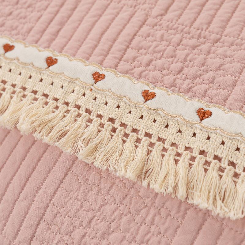 Koreanisches Sofakissen für alle Jahreszeiten, Kissenbezug aus reiner Baumwolle mit Antirutschbeschichtung, Baumwoll-Sofakissen mit Liebesstickerei