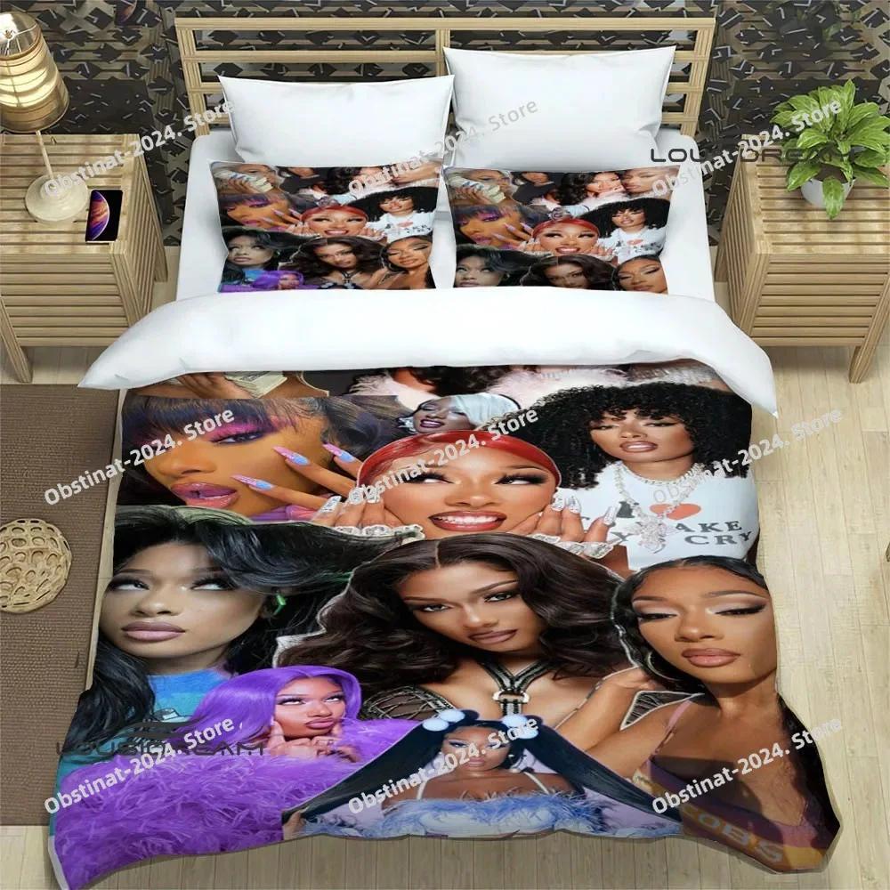 

Raper Megan The Stalion Beding Set Printed With Pilowcase Bed Soft Duvet Cover Single Double Quen Super King-Sized Dimensionsd Dimensions luxury gift 120*200cm Single