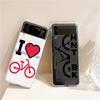 Phone Case For Samsung Galaxy Z Flip 3 4 5 Hard Folding Clear PC Bumper Mountain Bike Cycling Art For Samsung Z Flip 6 Cover