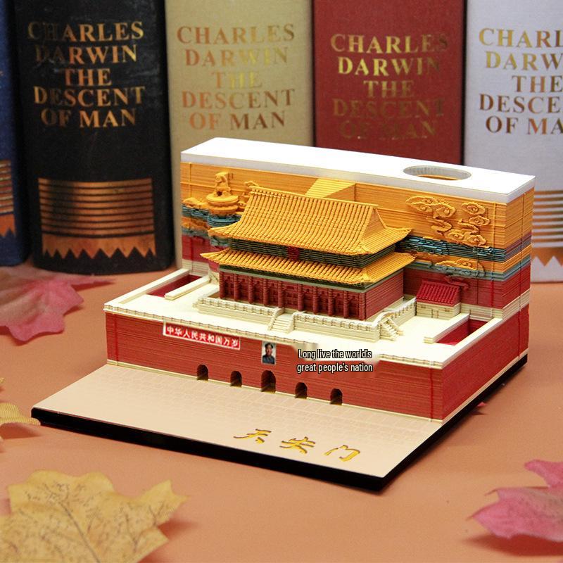 3D Stereoscopic Sticky Note Sculpture 2026 Calendar: Creative Tear-off Convenience Pad and Desktop Ornament