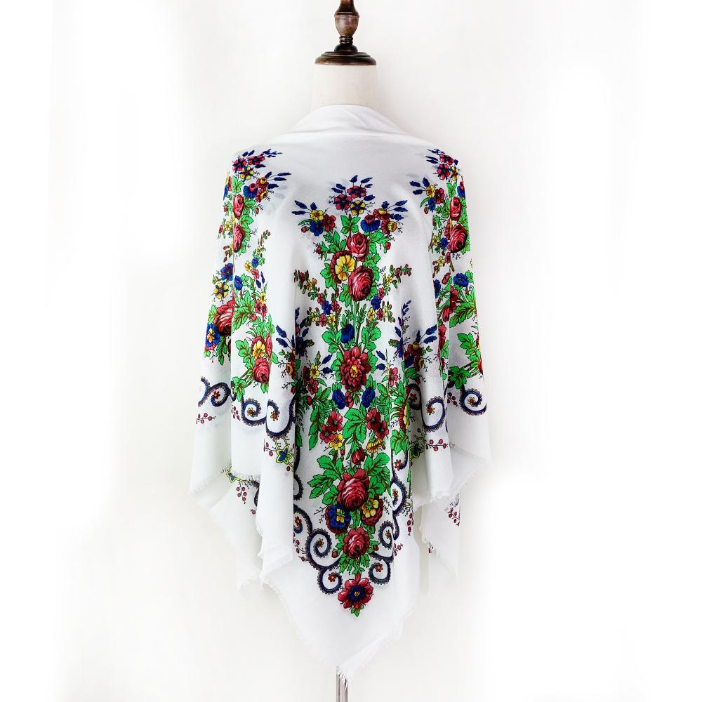 

120*120см Дышащий Тонкий Квадратный Шарф с Цветочным Принтом в Русском Стиле для Женщин Роскошная Шаль Бандана Фуляр Женский Пляжная Стола