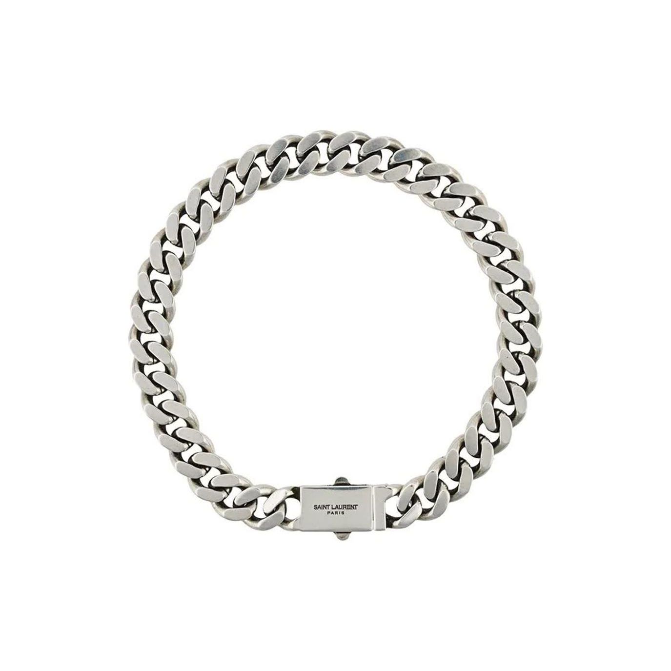 Ив Сен Лоран Металлическая Цепь Латунное Ожерелье Женское ожерелье Серебряный 593119Y15008142 M