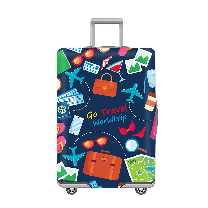 Thickened Elastic Printed Luggage Protector & Dust Cover