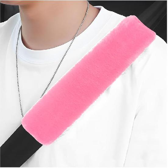 2 PCS Car Seat Belt Cover, Soft Auto Seatbelt Protector For A More Comfortable Driving, Warm Plush Seatbelt Shoulder Neck Pad Cushion Fit For All