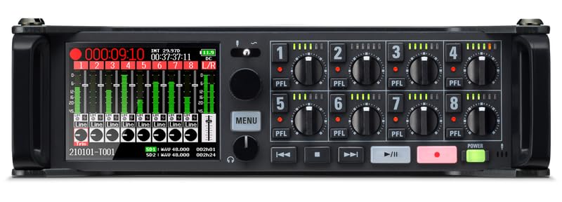 Zoom F8nPro Field Recorder with Dual AD Converters and 32-bit Float Recording
