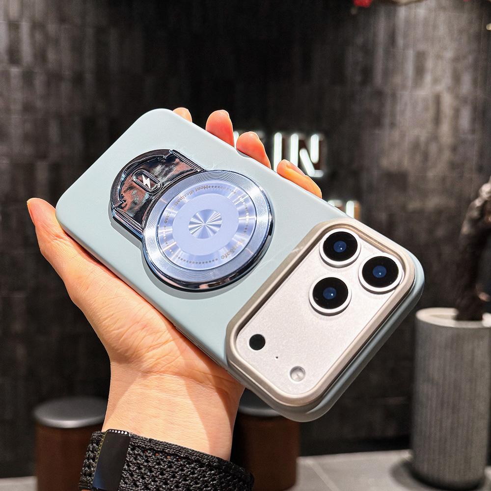Blade Pull Rod Pull Rod Bracket Magnetic Case For iPhone 17 Air 16 15 14 13 12 11 Pro Max Plus Magsafe Bracket Cover iPhone 15 синий