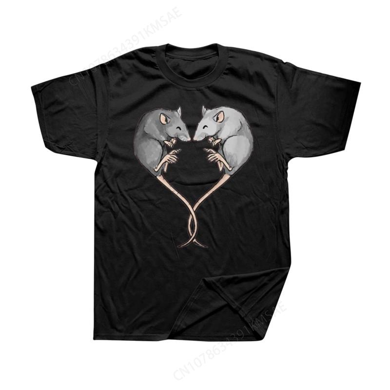 Funny Rat Lover Heart T Shirts Graphic Cotton Streetwear Short Sleeve Birthday Gifts Summer Me