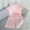 Thin Pajamas Women's Summer Ins Style Short Sleeve Shorts Suit Ruffles Court Style Sweet Style Home Wear
