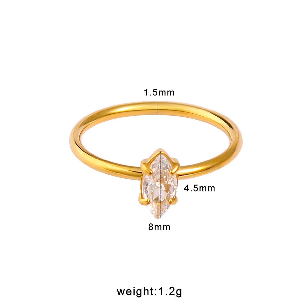 18K Gold-Plated Zirconium Stackable Ring Set - Polished, Colorfast Stainless Steel Luxury Jewelry Size 6
