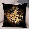 Indischer Gott Ganesha Kissenbezug Bunt Psychedelischer Kunstdruck Weiche Leinen Yoga Raum Heimdekoration Kissenhülle