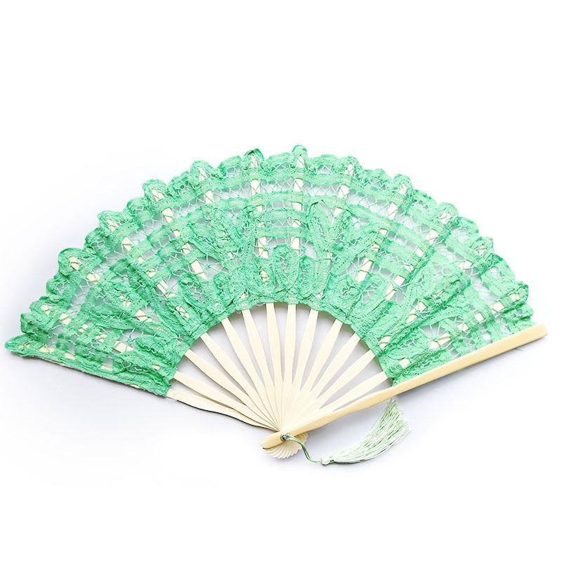 Retro Lace Fan Dance Women Performance Photography Photo Props 27cm Court Vintage Bamboo Folding Hand Fan Chinese Dance Fan