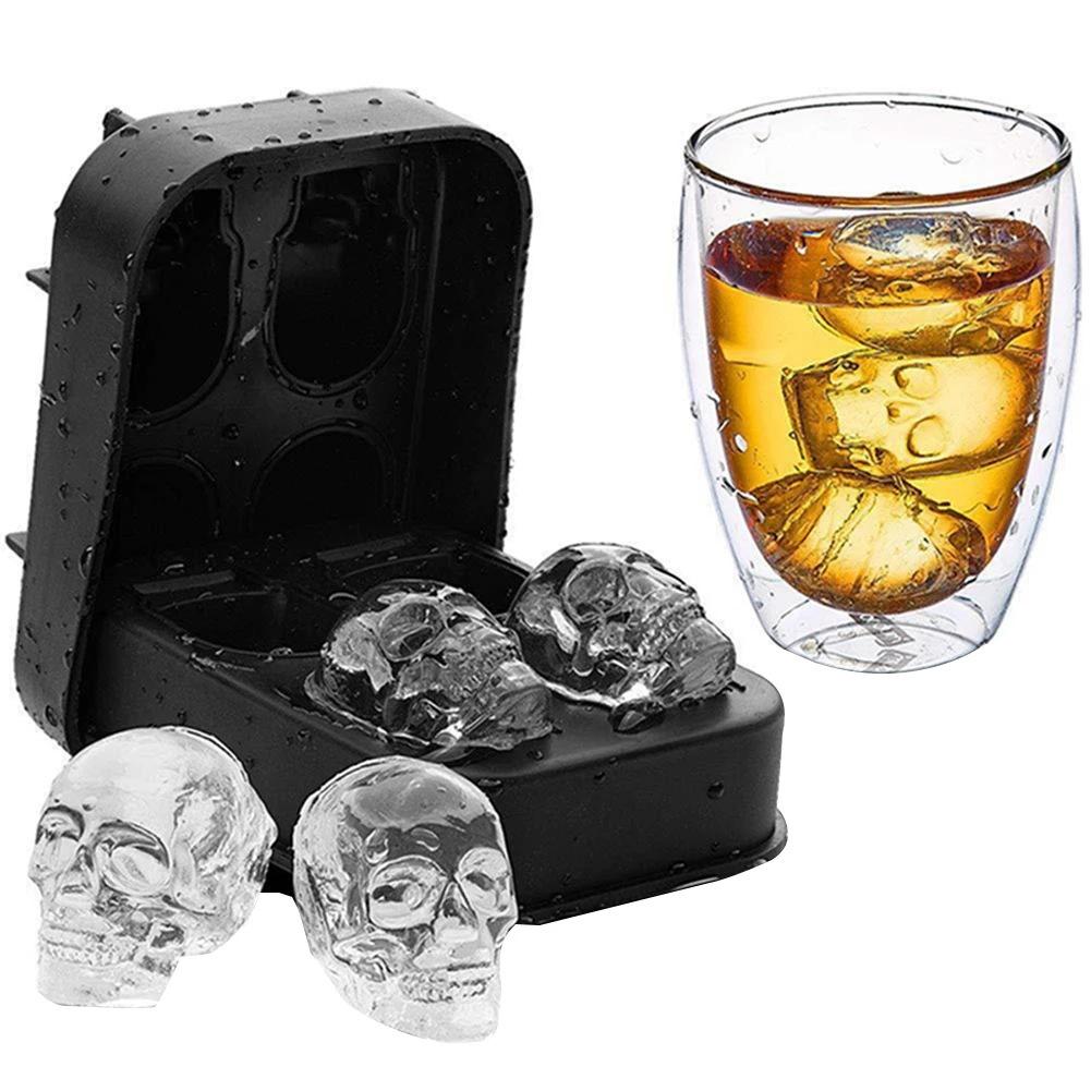 Creative Bar DIY Ice Compartment Whisky Τρισδιάστατο Ice Cube Mold Θήκη πάγου 4 Even Skull Skull Mold Ice Cube