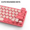 Silents Clicks Wireless Keyboards Mouse Set Round Retro Keycaps 2.4G Connectivitys Portable For Desktop Office Travel Use