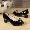 Fashion Women High Heels Low Heels Fashion Bling Bow patent leather Professional Casual Pumps Woman Wedding Party Shoes Large Size 42