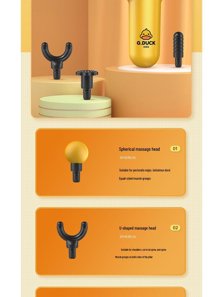 Smart LCD Mini Yellow Duck Muscle Massage Gun for Neck and Fascia