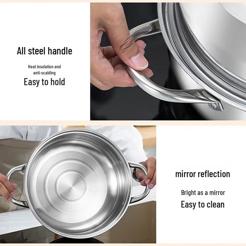 EFULLOT 28cm Thickened 316 Stainless Steel Steamer Pot