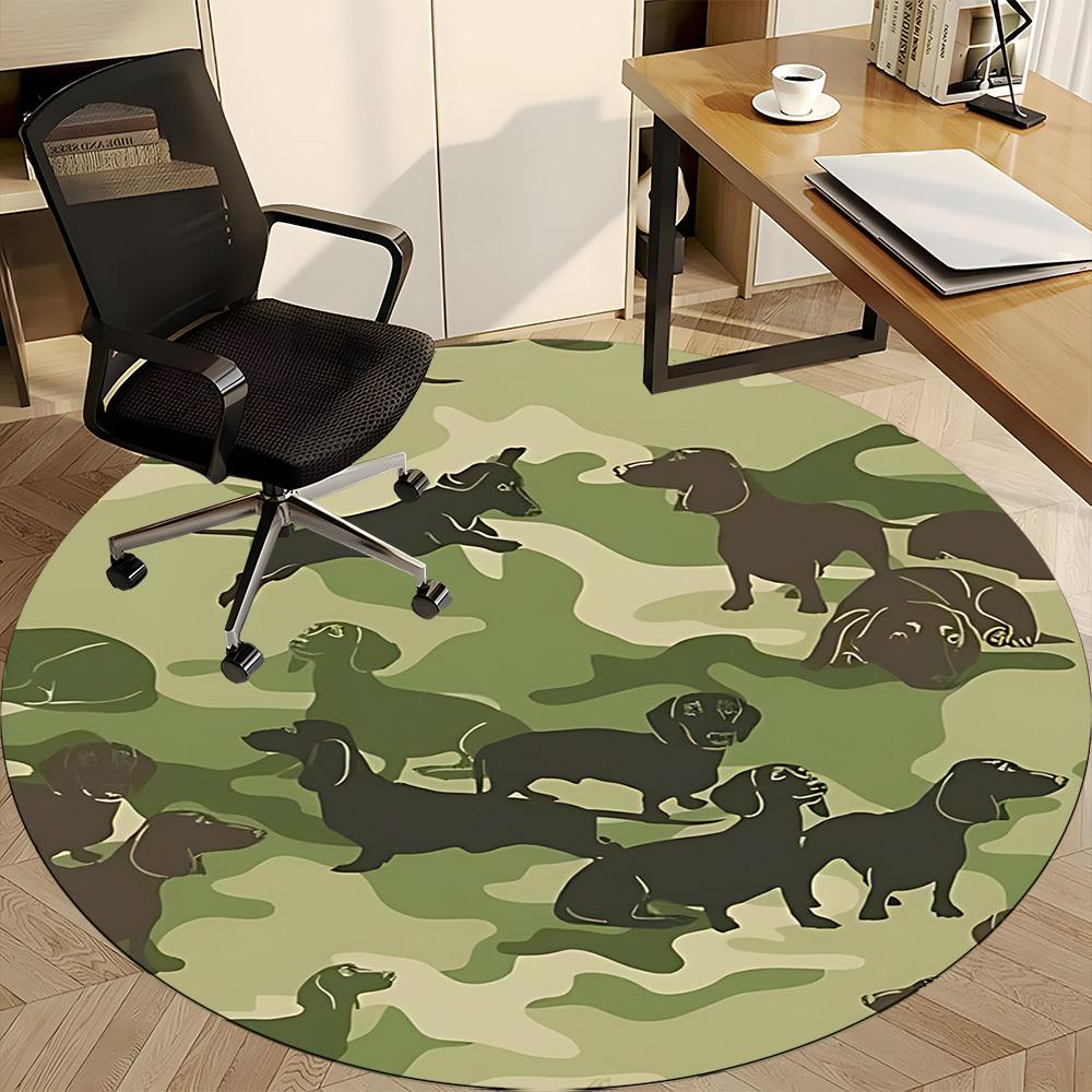 1pc Camouflage Dogs Chair Carpet for Office, Indoor Non Slip Washable Polyester Fiber Carpet,