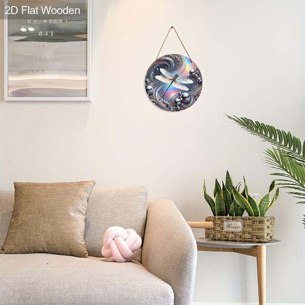 Garden Decoration, Wooden Hanging Decorative Signs, Dragonfly Patterns, 2D Graphic Products, Housewarming Gifts for Friends