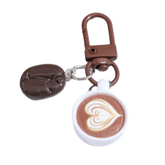 

Coffee Cup Keychain Creative Keychain Pendant Mini Latte Art Coffee Cup Key Chain білий