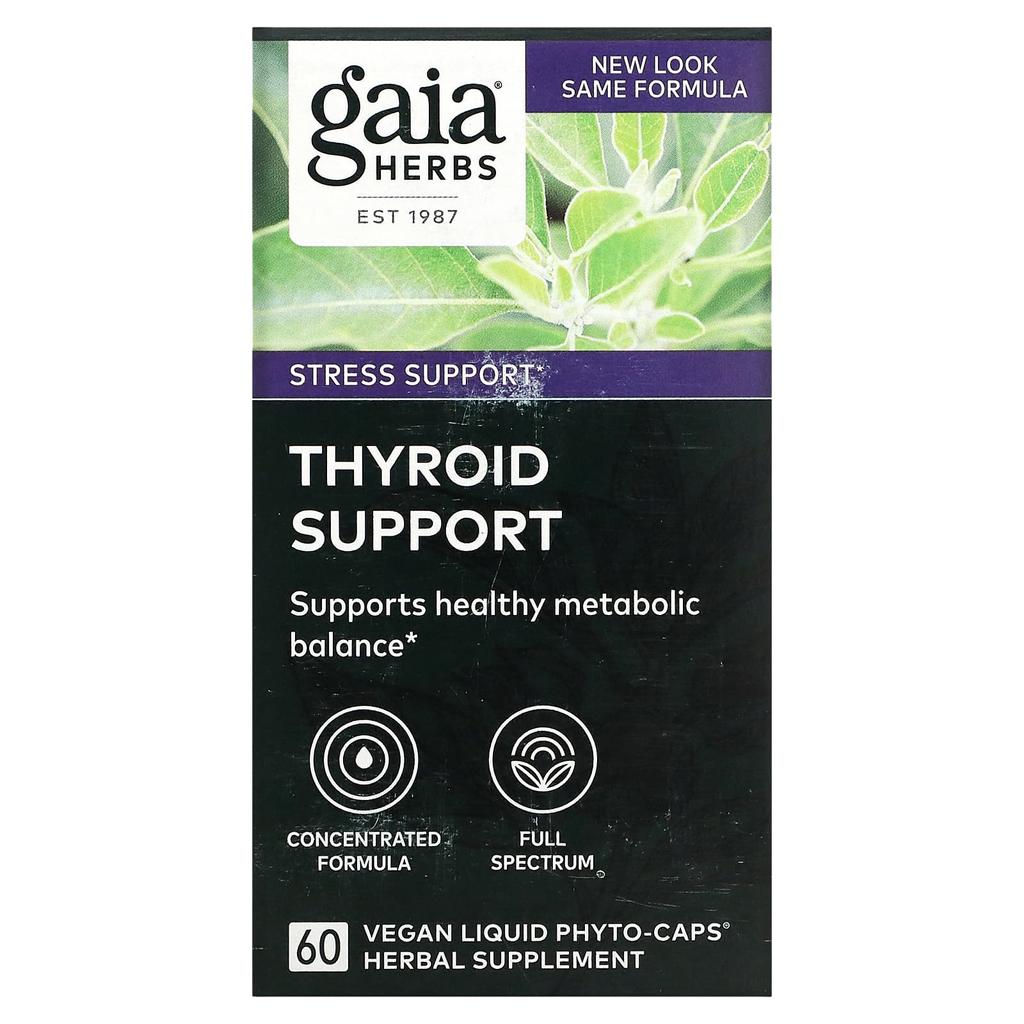 Gaia Herbs, Thyroid Supplement, 60 Vegetarian Liquid Phyto-Caps