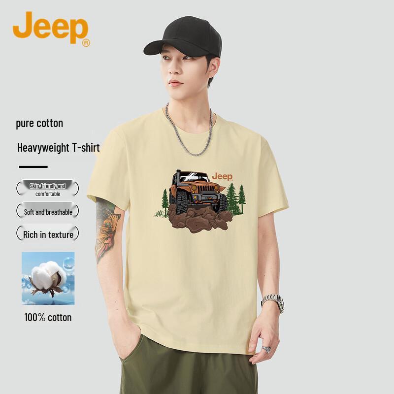 JEEP Men s 100% Cotton Loose-Fit Graphic T-Shirt 2XL