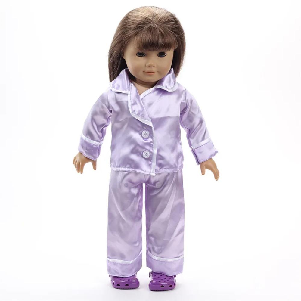 Doll Clothes 2 Colors Pajamas Comfortable Fit 18 Inch American Doll & 43 Cm Born Doll Accessories For Your Generation
