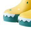 Kids Rain Boots Slip Resistant Cartoon Dinosaur Waterproof Rubber Children Tall Rain Shoes for Boys Girls Yellow and
