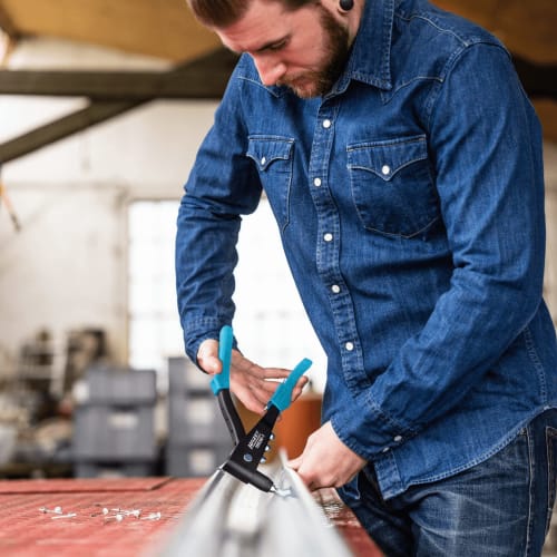 Hazet 1963N-1 Hand Riveter, Rivet Gun, Fits 3.2-5mm Blind Rivets, Chrome Vanadium Steel, Pop Riveter, Rivet Tool, Crimping Tool, Hand Tool, for Steel,