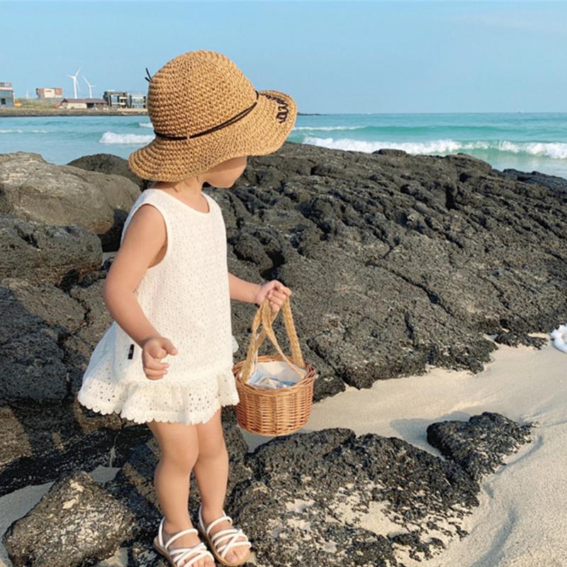 Girls Outfit Set Summer Clothing Sets Hollow Lace Suit Baby Casual Sleeveless T-shirt+Shorts Kids Clothes Sets Baby Clothes