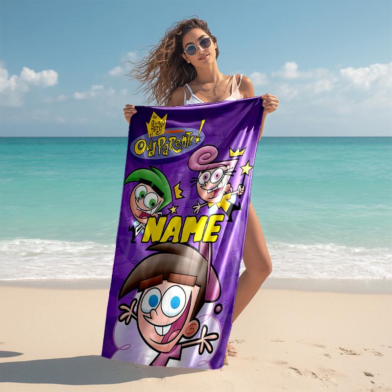 Personalized customized proof beach towel with Dexter's Laboratory pattern - soft, absorbent, quick-drying, perfect swimming, camping&bathing