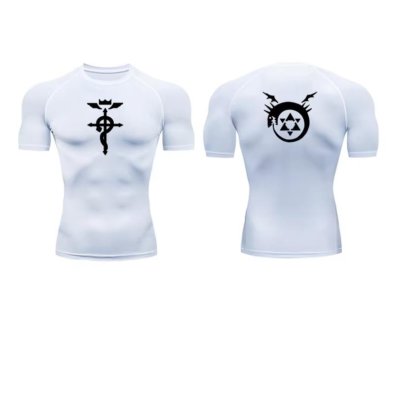 Men s Anime Print Compression Long-sleeved Sweatshirt-gym Running Training Quick-drying Breathable Top S