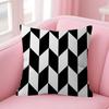 Black White Striped Geometric Rectangle Cushion Cover Polyester Sofa Cushions Decorative Throw Pillows  Decoration Pillowcover