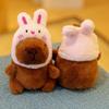 Cartoon Capybara Plush Keychain Pendant Toy Doll Bag Hanging Ornament Cute Desktop Car Decoration for Kids Birthday Gift