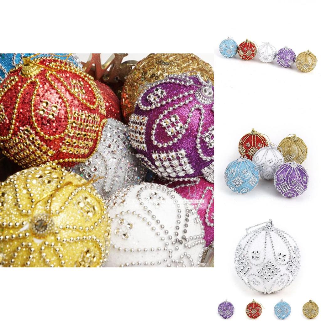Christmas Rhinestone Glitter Baubles Balls Xmas Tree Ornament Decoration 8cm Hot