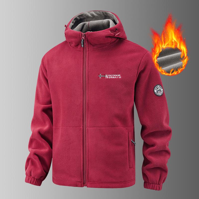 Winter Sportkleding Set Heren Retro Training Dikke Fleece Jas + Broek Tweedelige Set Casual Ski Hardlopen Trainingspak Pak