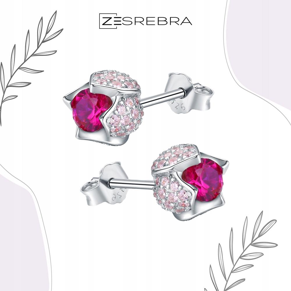 S925 Earrings Flowers Tulips Colorful Zircons