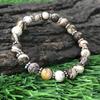8mm Natural Peanut Wood Jasper Gemstone Beads Jewelry Handmade Charm Bracelet 7.5" For Birthday Gift CSB-2