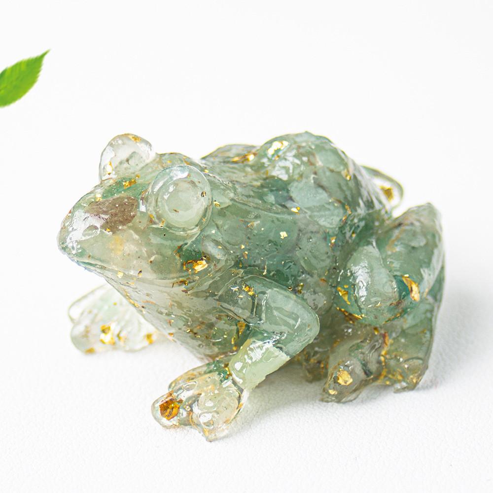 Crystal Resin Frog Aquarium Decor With Cute Design For Office Desk And Gift