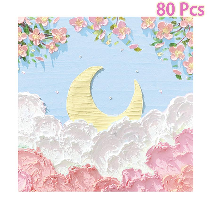80pcs Oil Painting Scenery Convenience Sticker Salt simple Japanese high-value cute stickers school supplies office stationery