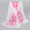 Spring Printed Chiffon Scarf Floral Printed Beach Shawl Lightweight Neck Scarf Summer Neck Sun Protection Scarf Shawl 150*50cm