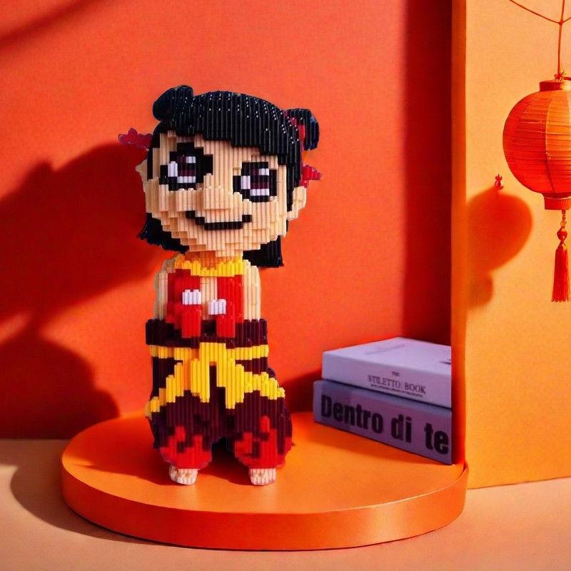 Lego-Compatible Nezha Demon Boy Building Blocks - Educational Assembly Toy for Ages 6-30, Perfect Gift for Boys and Girls, 3D Ornament