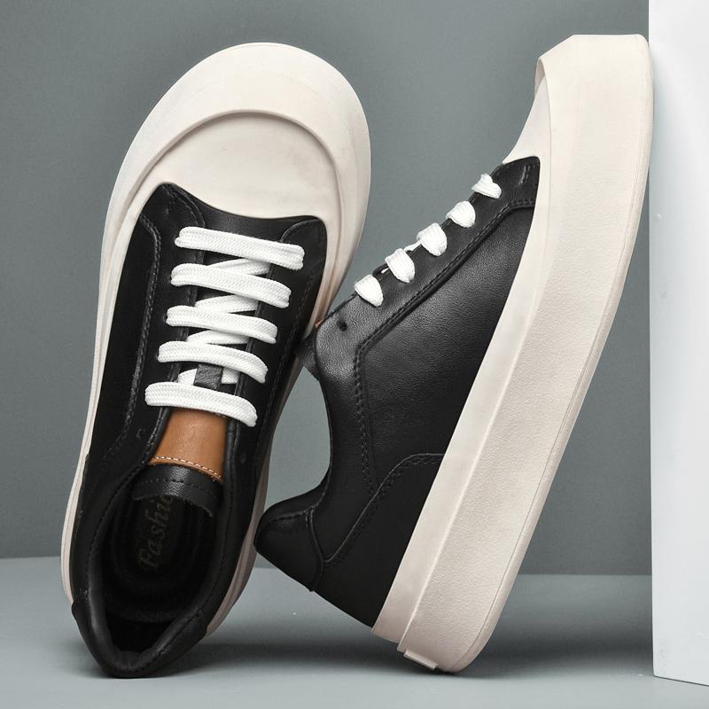 Fashion Handmade Men Casual Shoes Genuine Leather Vulcanize Shoes Luxury Brand Man Skateboard Footwear Fashion Tenis Masculino Sneakers