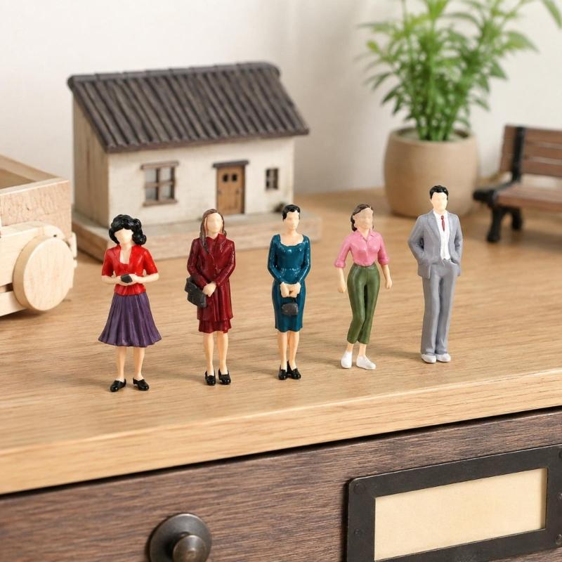 Architectural Model People Figures Set of 10 for Detailed Dioramas Scene, Colorful Plastic Miniatures for Landscape Display Decoration