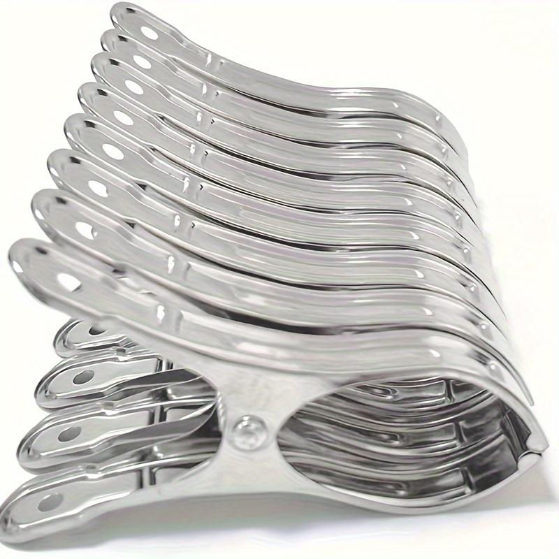 7Pcs Large Metal Towel Clips, Made Of Stainless Steel, Windproof And Durable With Strong Holding Power Suitable For Drying Towels Quilts And Clothing