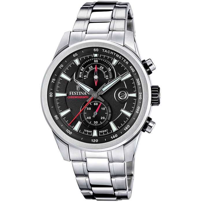 Montre Bracelet Homme - Festina - F20694/6 - Chronographe - Acier inoxydable - Étanchéité 10 ATM
