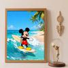 Diamond Art Painting Kit Diamond Surfing Mickey Handmade Diy Gifts, Wall Art Crafts, Beach Room Decor