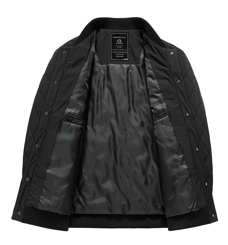 Men's Winter Ribbed Collar Cotton Mulberry Silk Jacket - Business Casual Outerwear