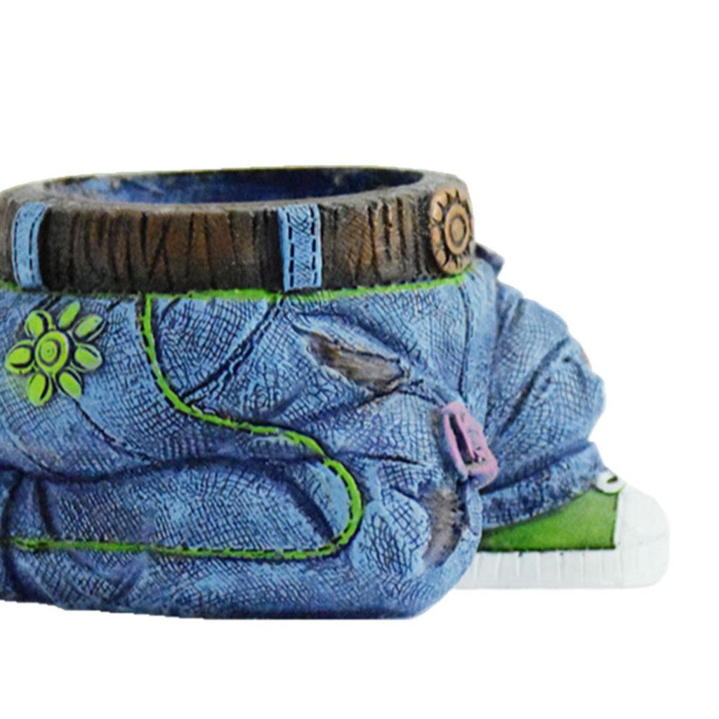 Outdoor Indoor Jeans Flowerpot, Denim Clothes Pants Resin Flowerpot, Creative
